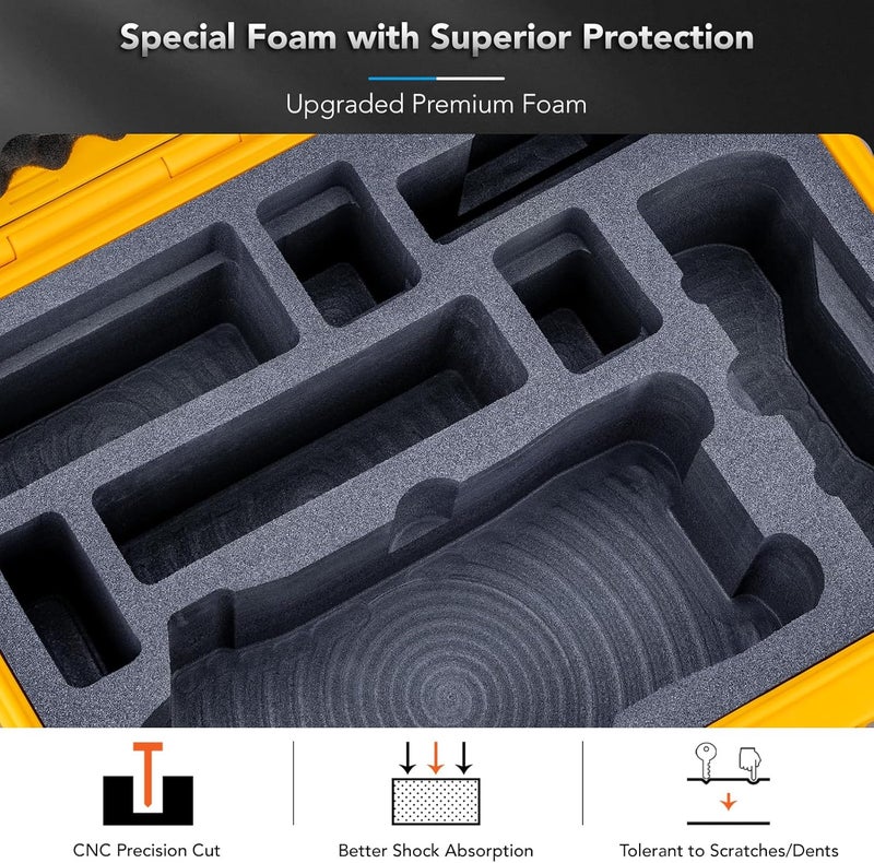 Lykus Titan M400 Waterproof Hard Case for DJI Mavic 4 Pro, DJI RC Pro 2/RC2, Fits up to 6 Batteries and Accessories in Fly More Combo/Creator Combo [CASE ONLY] - Image 4